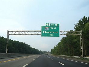 I-80/Ohio Tpk east at I-480 - North Ridgeville
