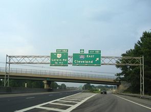 I-80/Ohio Tpk east at I-480 - North Ridgeville