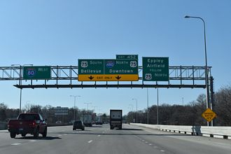 I-80 west at I-480/US 75 - Omaha, NE