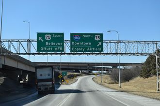 I-80 west at I-480/US 75 - Omaha, NE