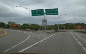 I-480 east at I-80/Ohio Tpk - Streetsboro