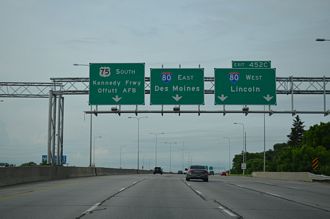 I-480/US 75 south at I-80 - Omaha, NE