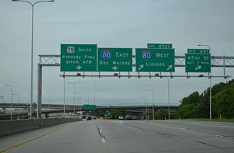 I-480/US 75 south at I-80 - Omaha, NE
