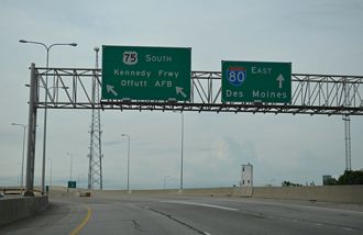 I-480/US 75 south at I-80 - Omaha, NE