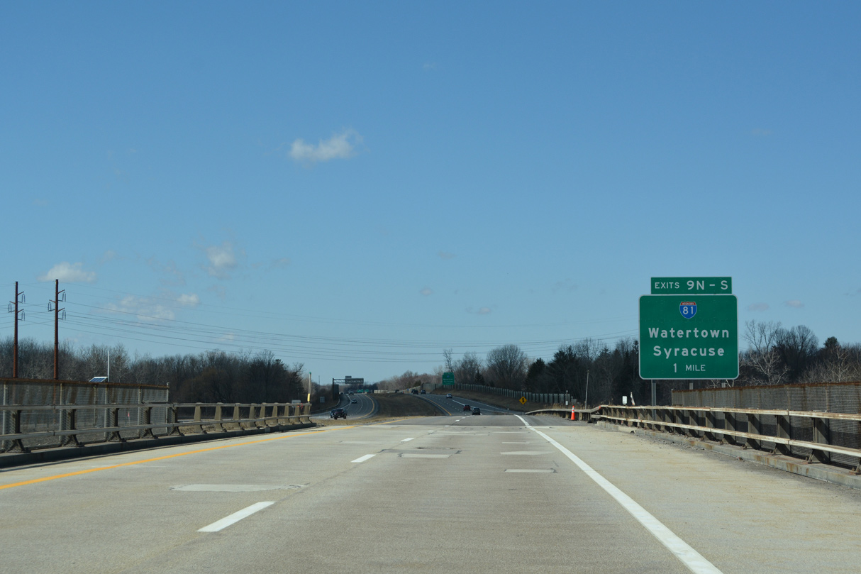 I-481 north at Northern Blvd, one mile from I-81 in Cicero, NY.