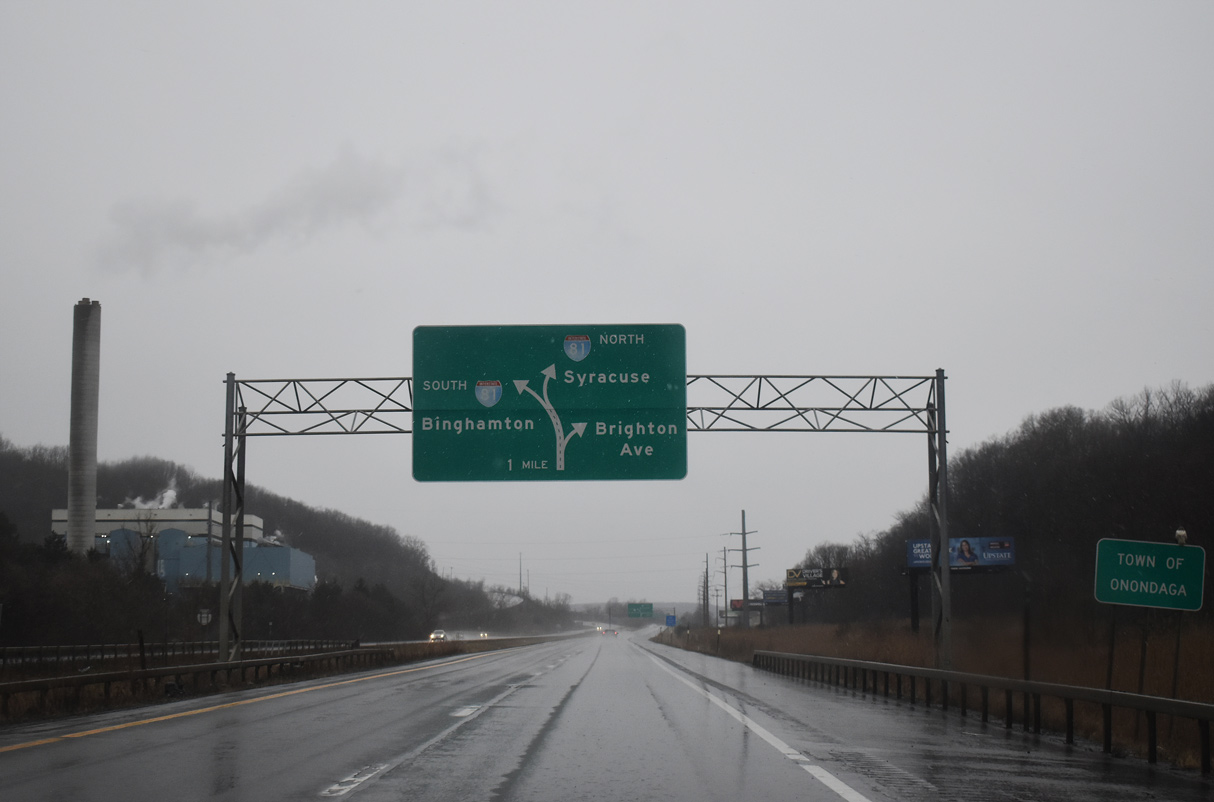 I-481 south one mile from I-81 at the Onondaga town line.