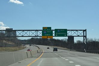 I-81 south at State Street and ahead of I-481 in Syracuse, NY.