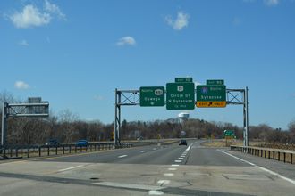 I-481 north becomes NY 481 beyond I-81 in Cicero, NY.