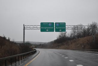 I-481 south at the three-wye interchange with I-81 in Syracuse.
