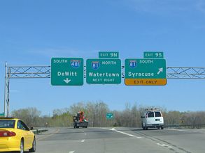 NY 481 south at I-81/481 - North Syracuse
