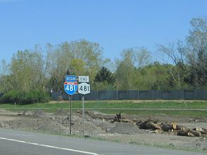 NY 481 south at I-81/481 - Cicero