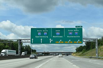 I-85 South at Interstate 485 in Charlotte, North Carolina