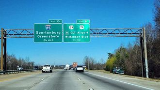 I-485 north meets U.S. 29/74 and Interstate 85 at succeeding exits