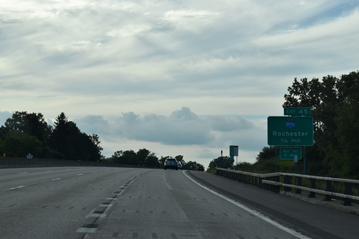 I-90/NY Thrwy west at I-490 - Victor