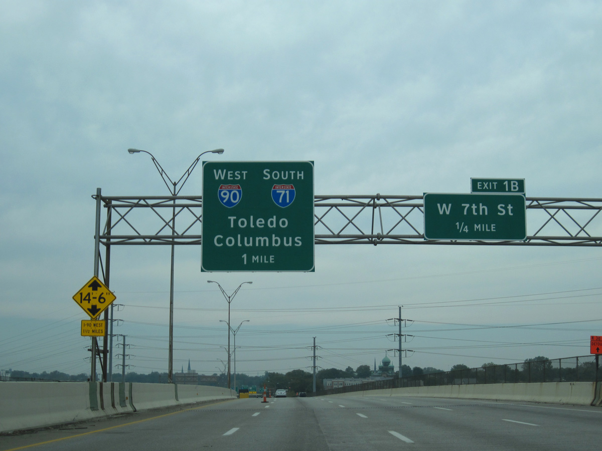 I-490 west at I-71/90 - Cleveland, OH