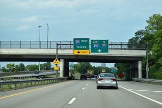 I-71 North at I-90/490 in Cleveland, Ohio