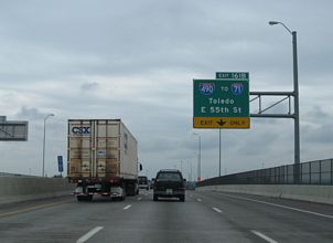 I-77 south at I-490 - Cleveland, OH
