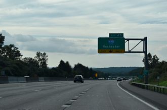 I-90/New York State Thruway West at Interstate 490 in Victor