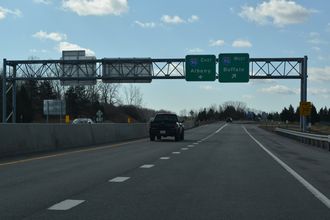 The east end of I-490 at I-90/NYS Thruway.