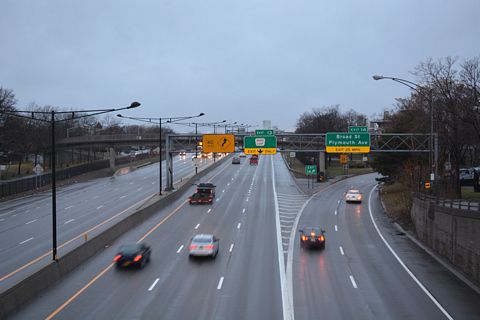 I-490 west at Broad Street - Rochester, NY