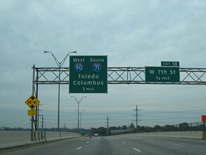 I-490 west at I-71/90 - Cleveland, OH