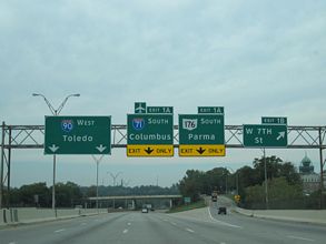 I-490 west at I-71/90 - Cleveland, OH
