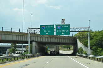 I-490/SR 10 West at I-77 in Cleveland, Ohio