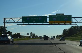 I-94/US 12 west at I-494/694 - Woodbury, MN