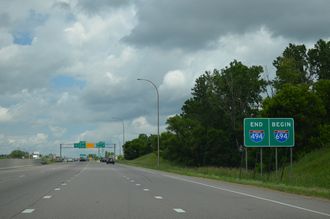 I-494 north at I-94/694-US 12 - Woodbury, MN