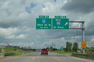 I-494 north at I-94/694-US 12 - Woodbury, MN