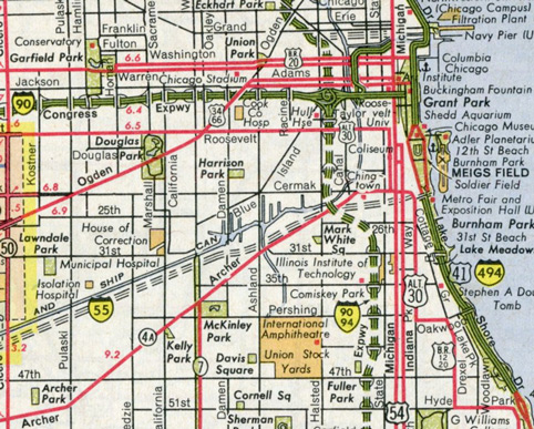Interstate 494 proposed along Lake Shore Drive in Chicago, Illinois