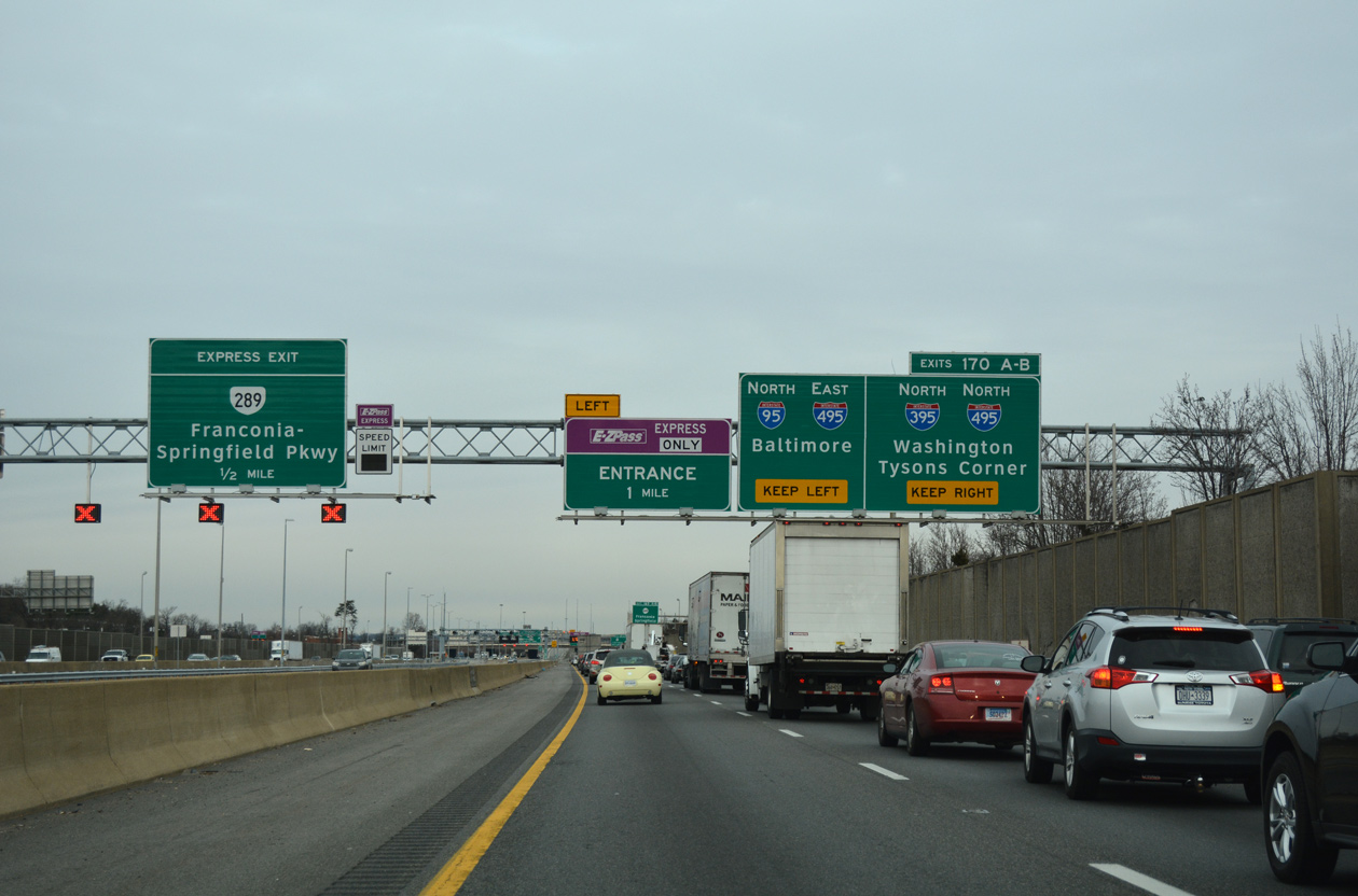 I-95 north at I-395/495 - Springfield, VA