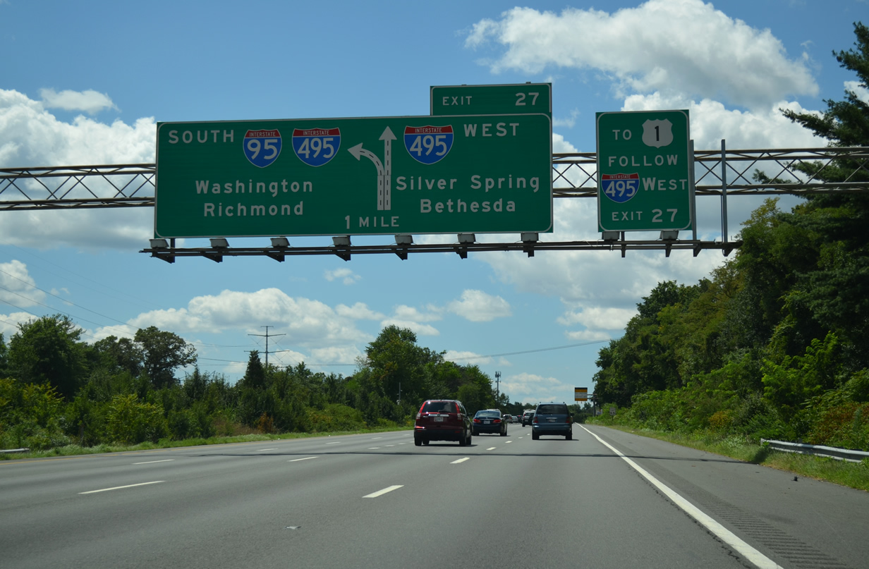 I-95 south at I-495/US 1 - Beltsville, MD