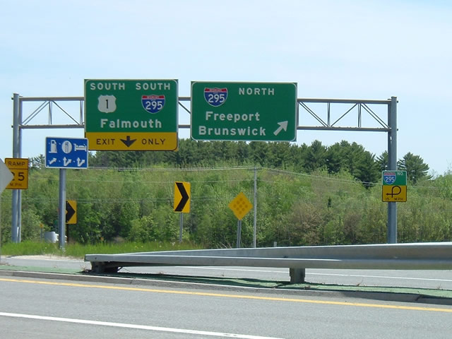 I-495/Maine Tpk east at I-295/US 1 - Falmouth