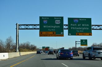 I-95 north between I-295 and I-495 near Newport, DE.