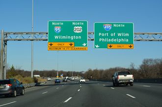 I-95 North at Interstate 495 near Newport, Delaware