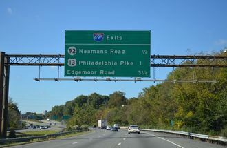 I-95 south at I-495 - Lower Chichester Twp, PA