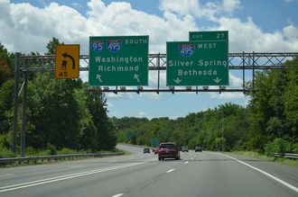 I-95 South at Interstate 495/Capital Beltway in Greenbelt, Maryland