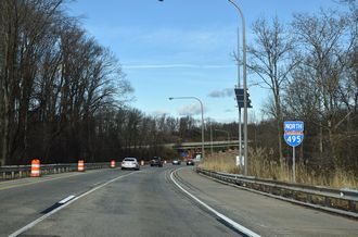 I-495 north at I-95/SR 92 - Claymont, DE