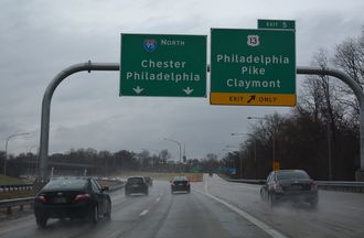 I-495 north at US 13 - Claymont, DE