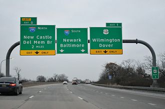 I-495 south ahead of US 13 and Minquadale, DE.