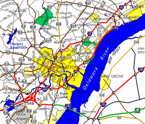 Map of Wilmington, Delaware