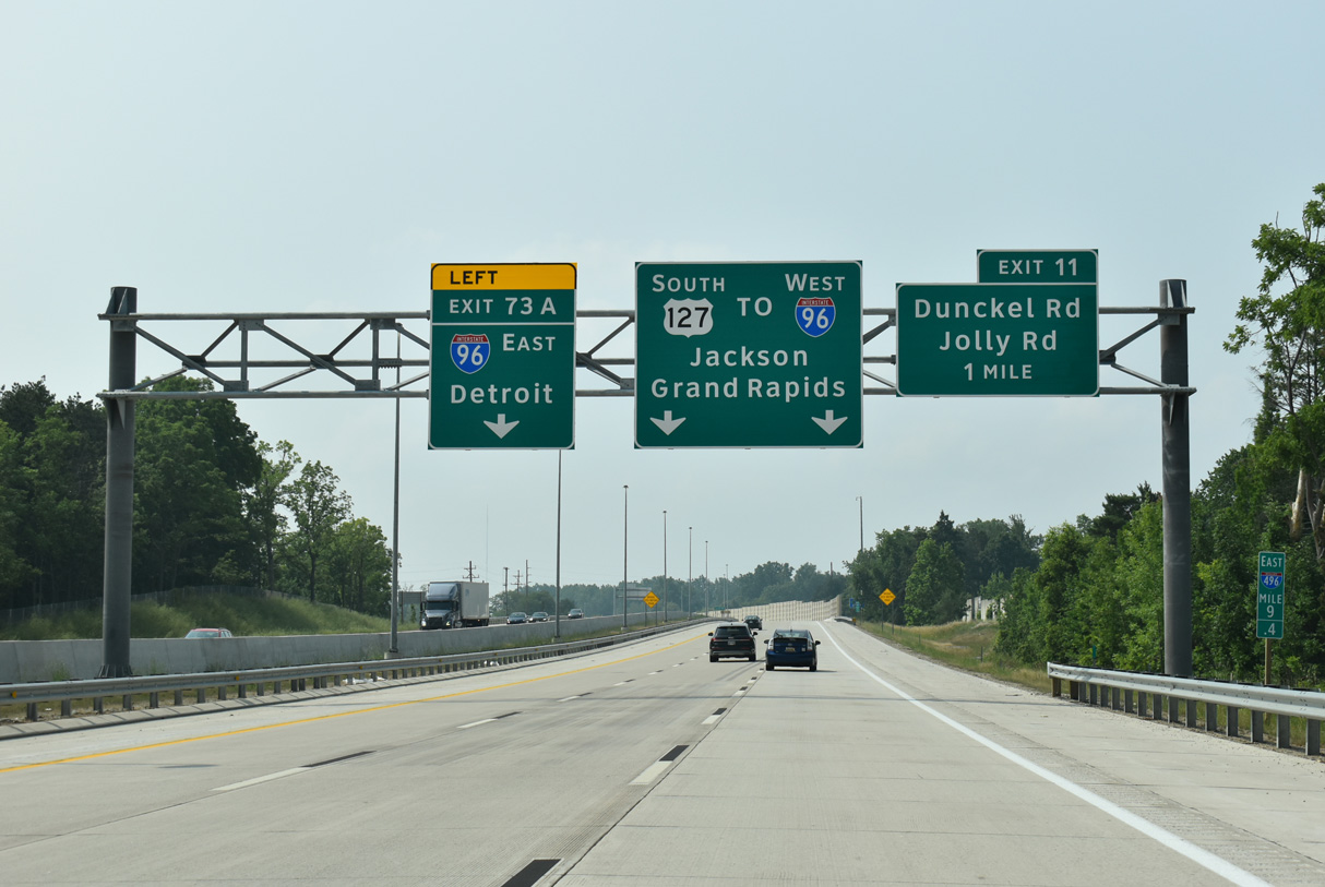 I-496/US 127 South 1.5 miles from I-96 in Lansing, MI