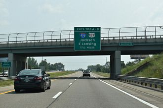 I-96 East 1.25 miles ahead of I-496/US 127 between Lansing and Holt, MI
