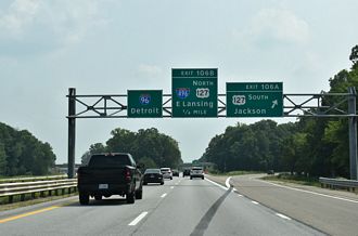 I-96 East at I-496/US 127 north of Holt, Michigan