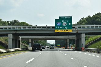 I-96 East at I-496/US 127 north of Holt, Michigan