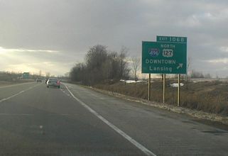 I-96 west at I-496/US 27 - Delhit Charter Twp, MI