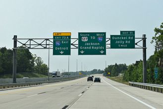 I-496/US 127 South 1.5 miles from I-96 in Lansing, MI