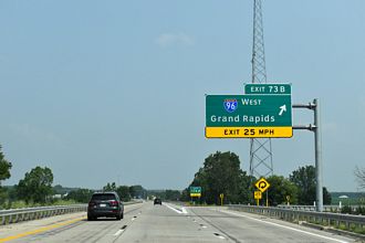 US 127 North at I-96 West and I-496 North ahead of Lansing, MI