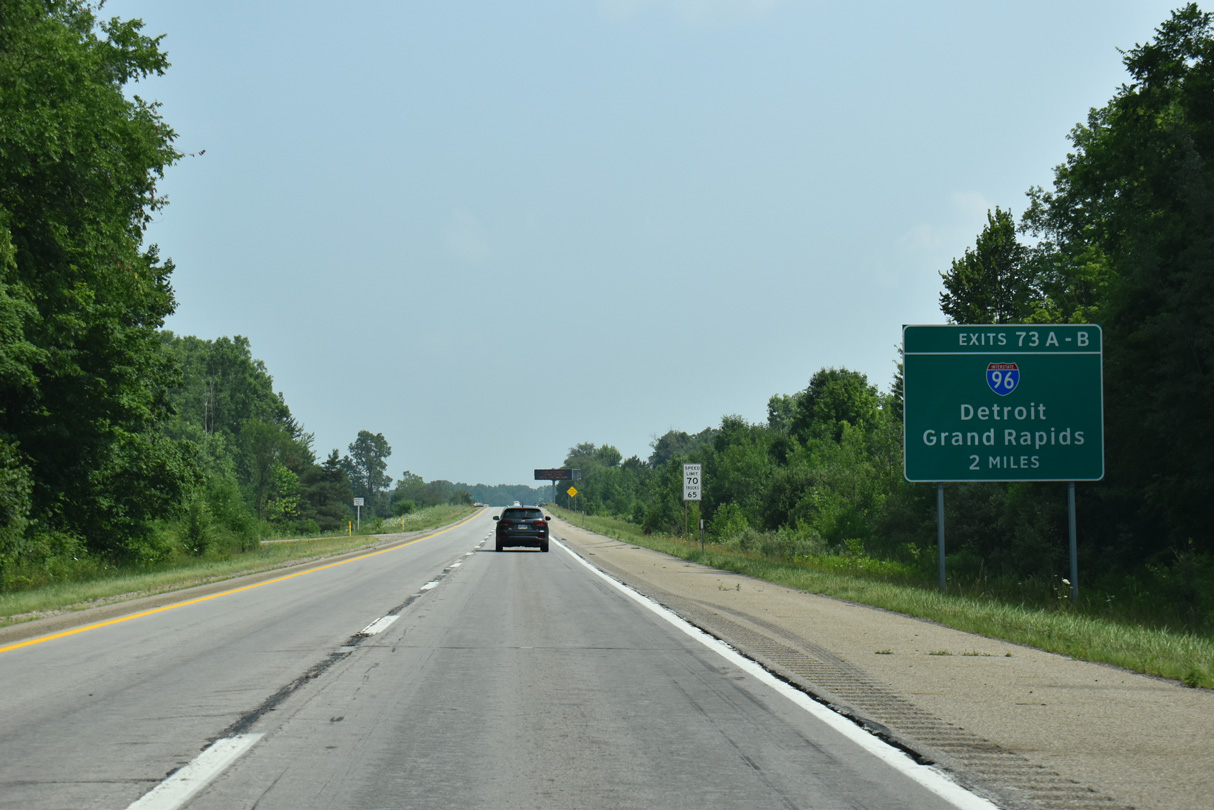 US 127 North two miles ahead of I-96/496 near Holt, MI